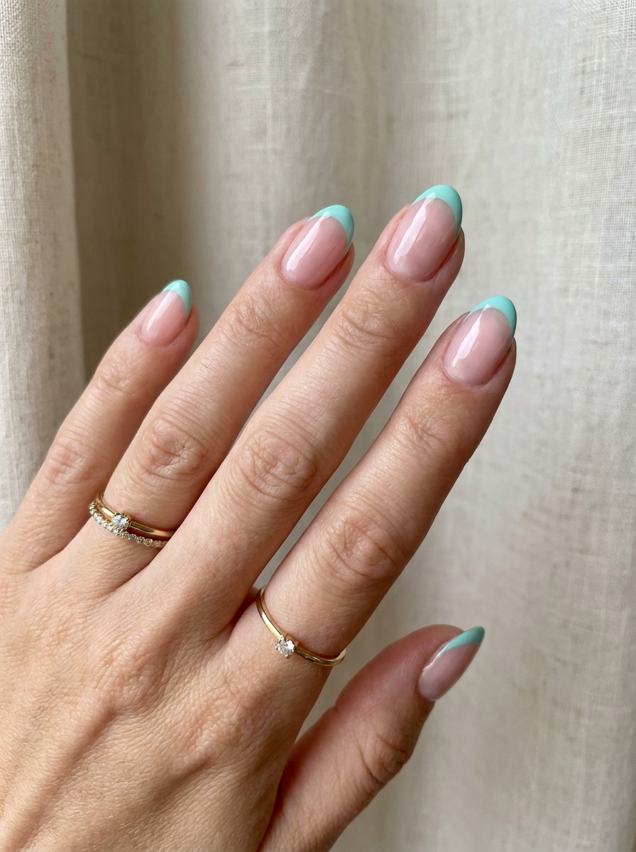 Elegant Turquoise French Nails als Turquoise French Nails Inspiration 2026